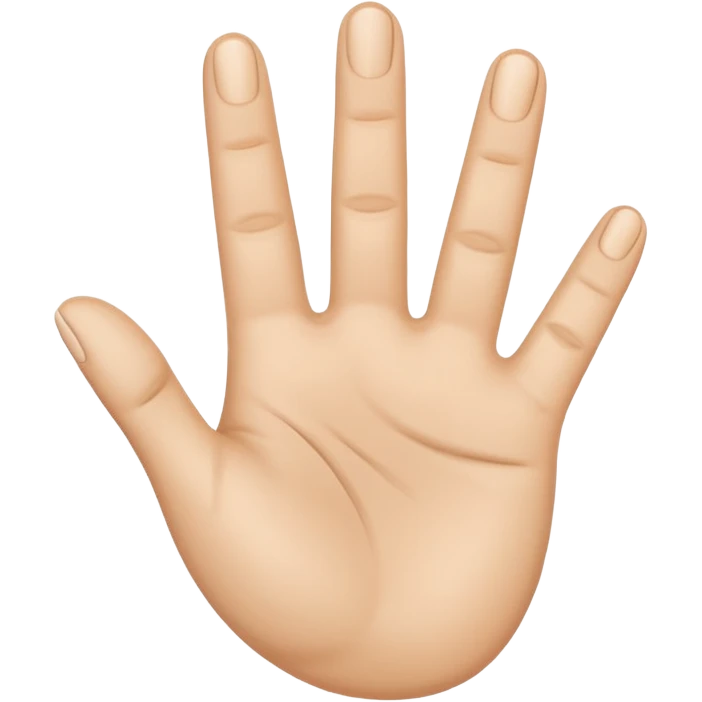 3 doigts levés et collés d’une main beige  emoji