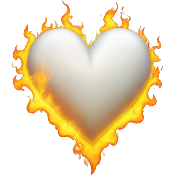 White heart in flames emoji