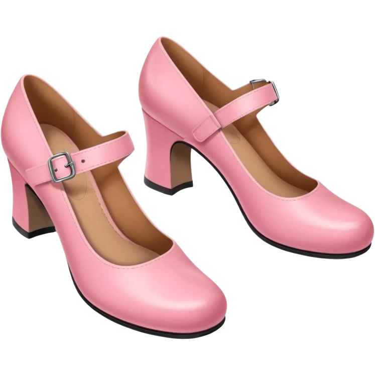 Has a rounded toe and a strap across the instep — one pink pair resembles this style. emoji