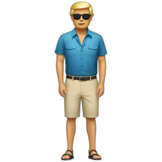 Trump in vacation dress code emoji