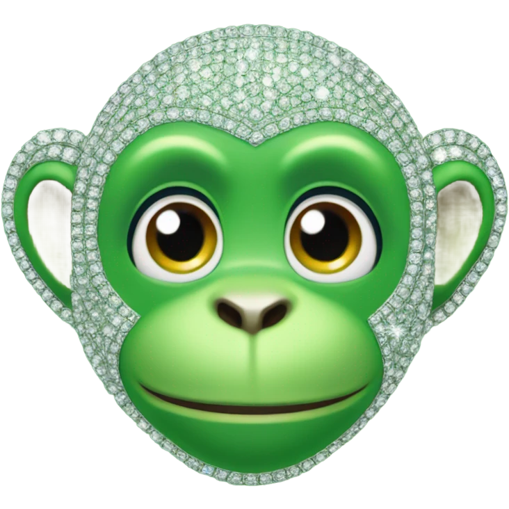 Green monkey wearing diamonds emoji