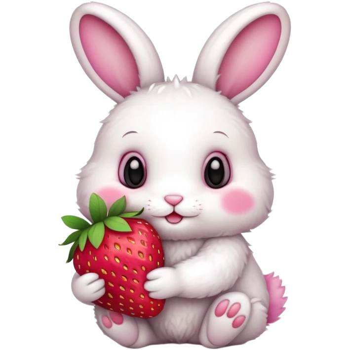 bunny with a strawberry emoji
