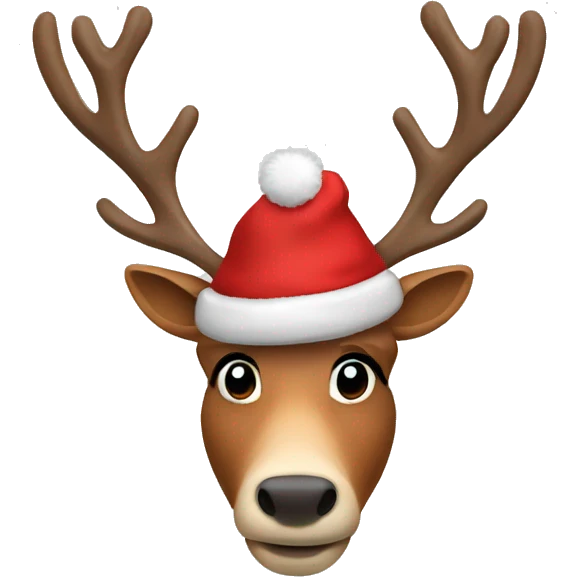 Reindeer with hat emoji