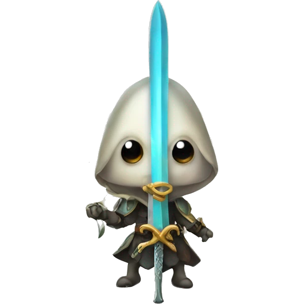 a small cute squid with a sword emoji
