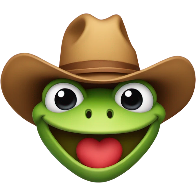 Cowboy frog heart smiley emoji