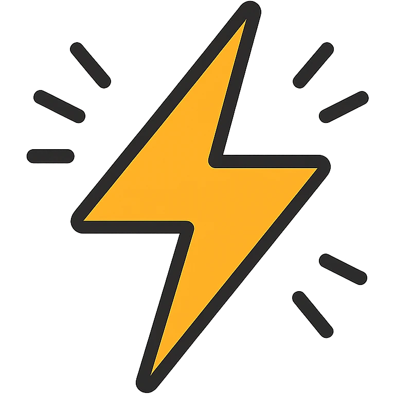 calories icon, energetic spark or lightning bolt, simple and recognizable, suitable for app icon emoji