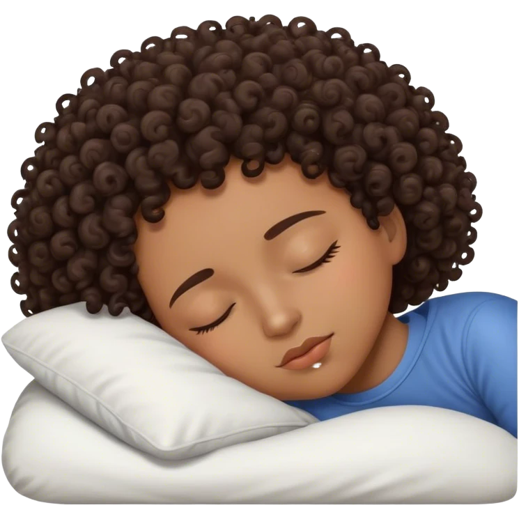 Brunnette curly sleeping black  emoji