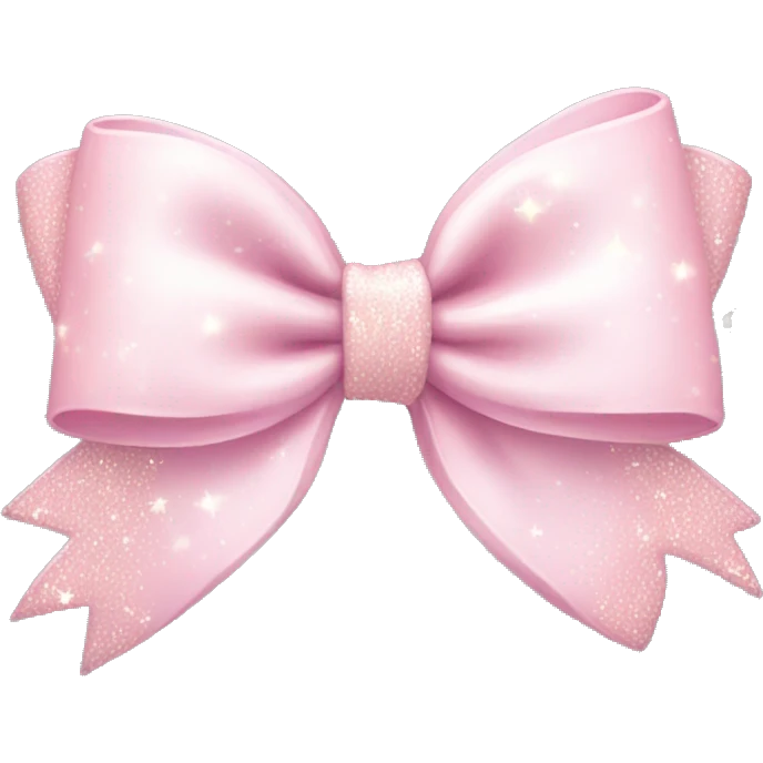 light baby pink bow with sparkles emoji