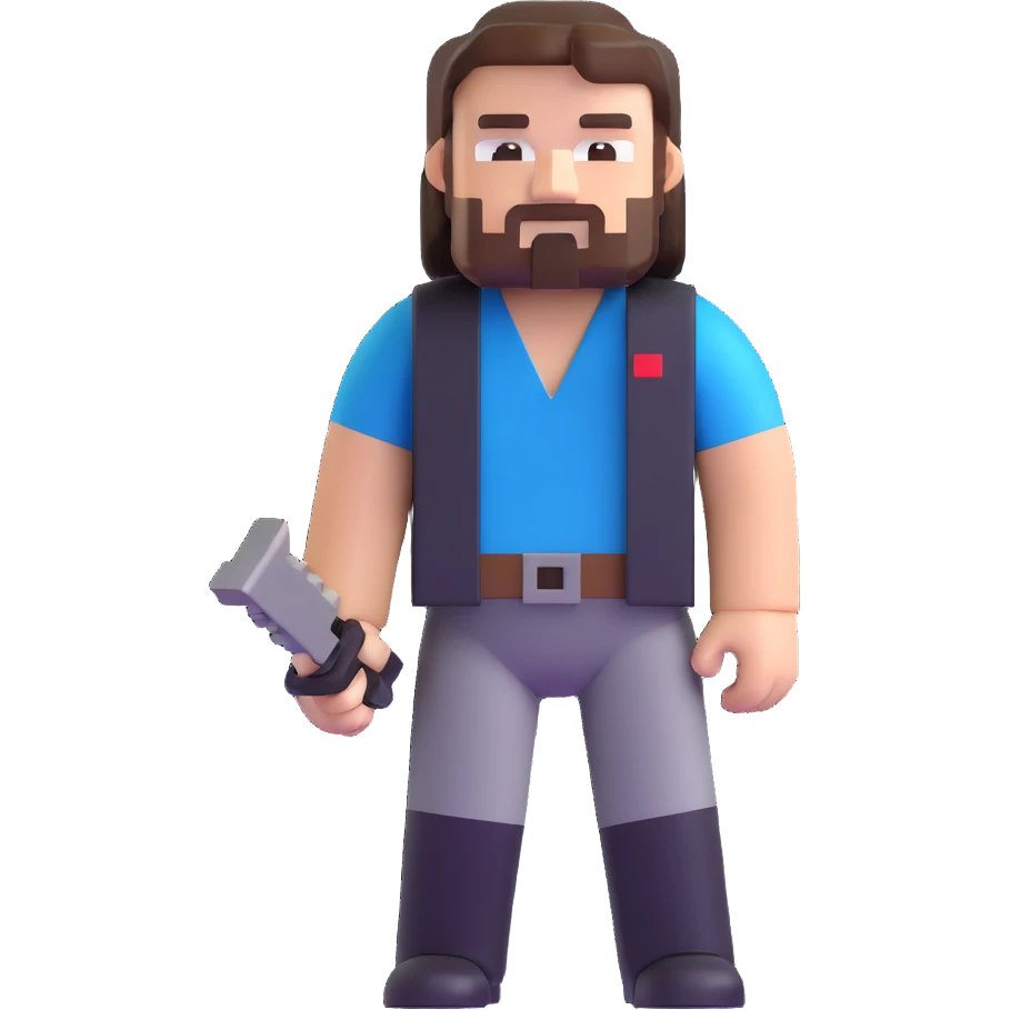 Jack Black as a Minecraft character emoji