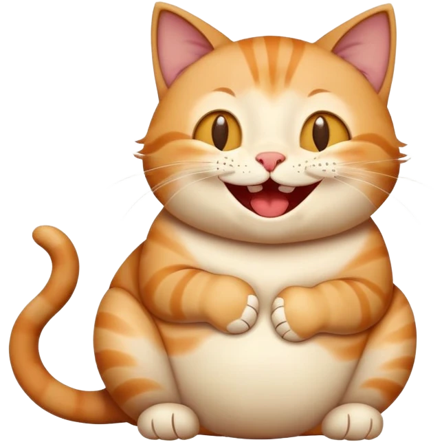 A cat laughing and holding onto its tummy emoji