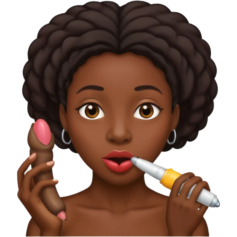 Black woman with a penis in her mouth emoji