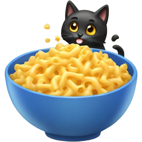 Cat eating Mac and cheese emoji