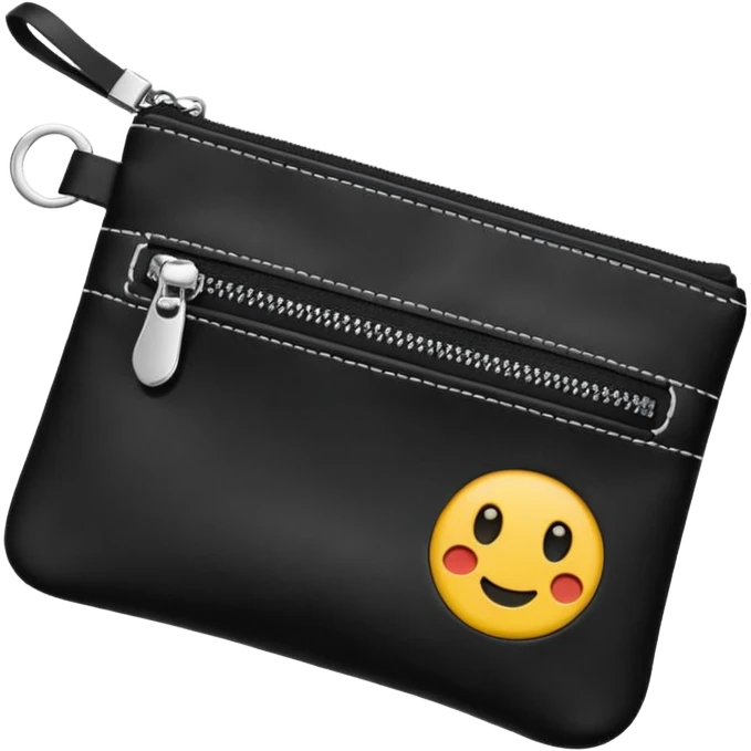 small zipper pouch with essentials, emoji