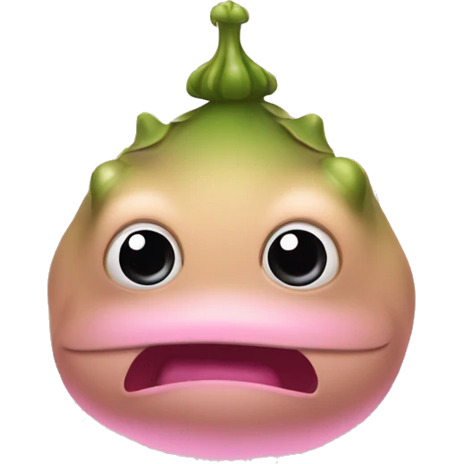 Sapo fofo com olhos grandes e um lacinho rosa na cabeça  emoji