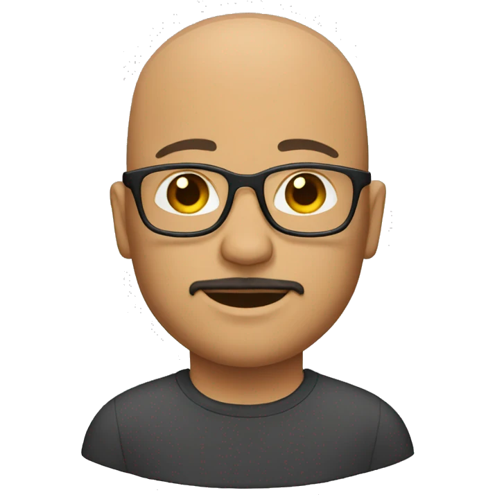 bald man with a goatee and glasses emoji