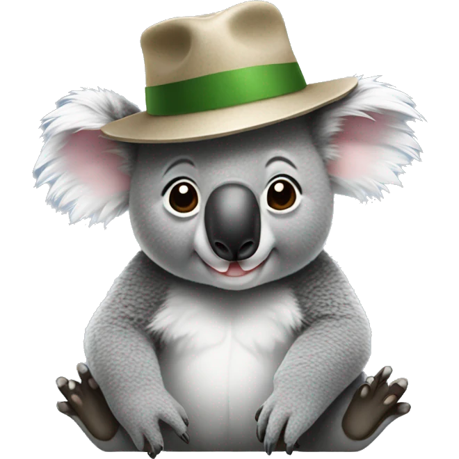 Koala with hat emoji