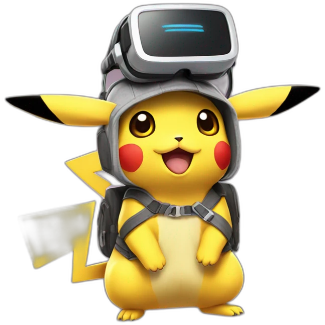 pikachu wearing quest vr emoji