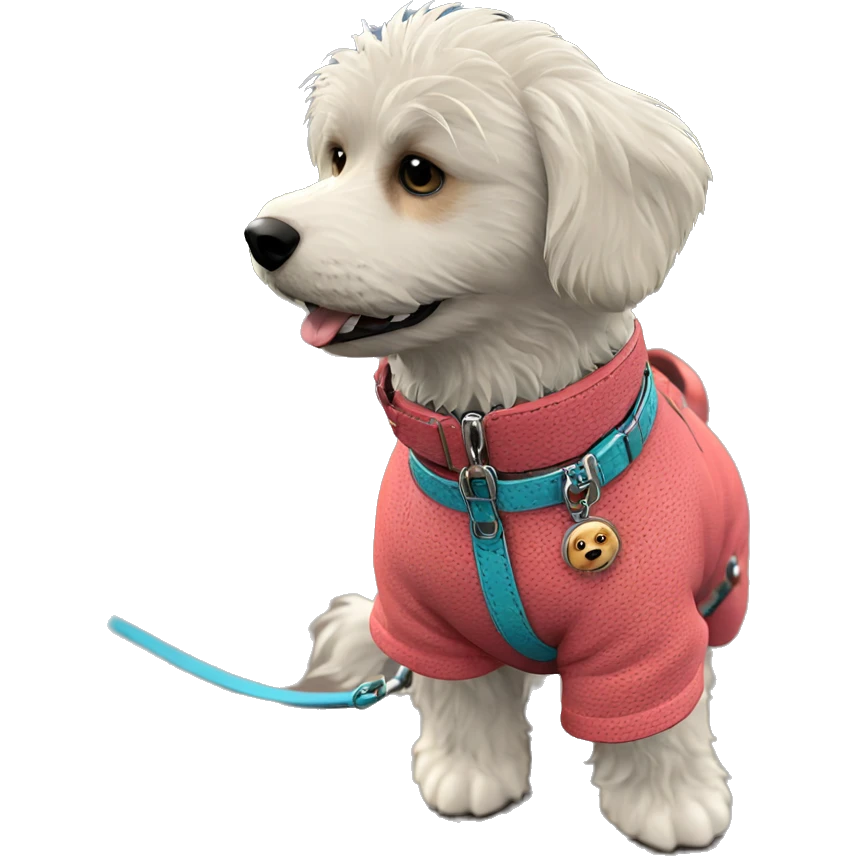 blurry dog on a leash emoji