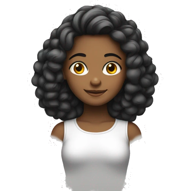 uma menina de corpo inteiro preta cabelo liso  emoji