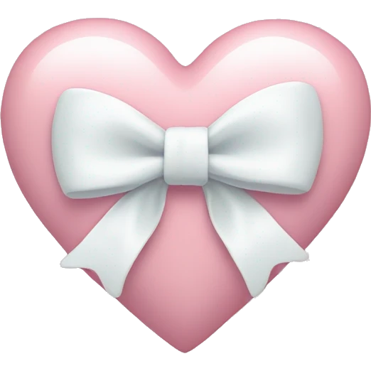 Pastel pink heart with white bow emoji