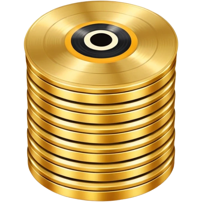 Stacked Vinyl Record gold emoji