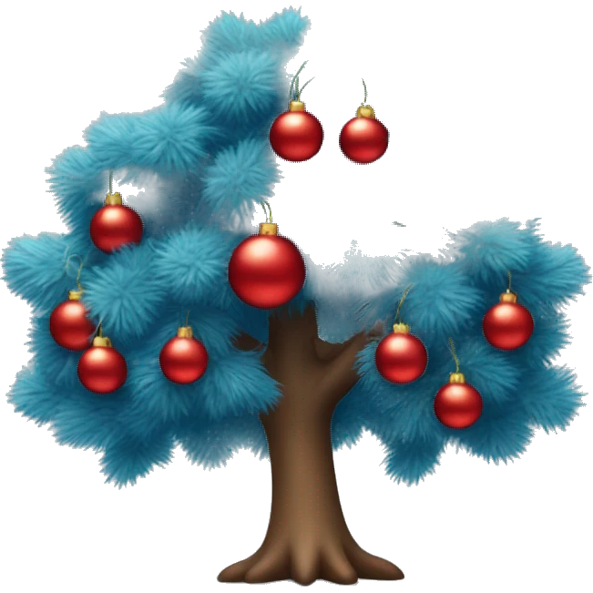 Árbol de navidad con esferas azules  emoji