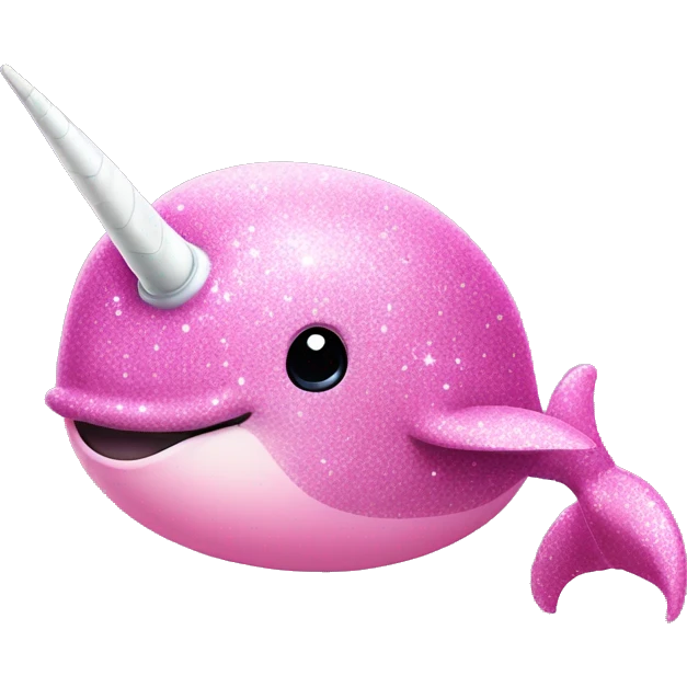 Pink narwhal with glitter emoji
