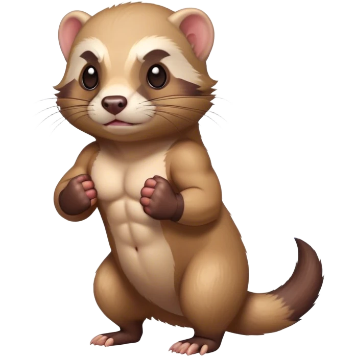 Ferret with a gym body emoji