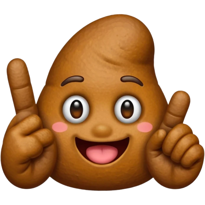 poop emoji with middle fingers emoji