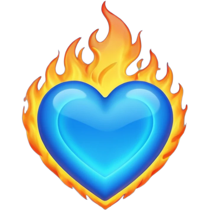 blue heart with flame emoji