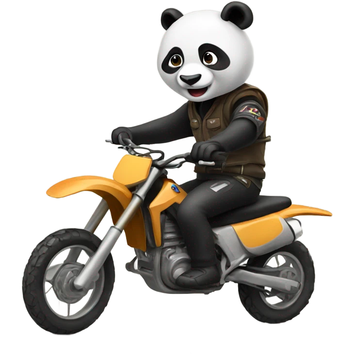 panda riding a dirt bike  emoji