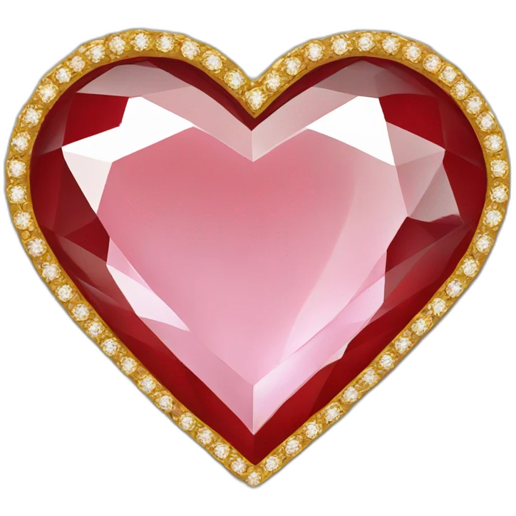 Red heart diamond with gold border emoji