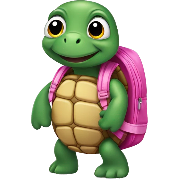 turtle with pink backpack emoji