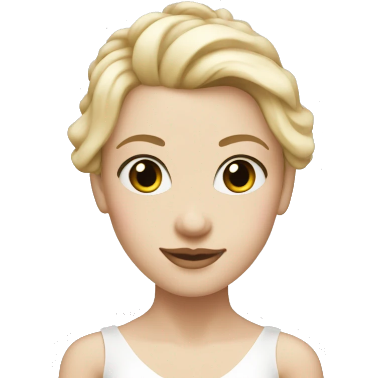 ballerina with white dress blonde hair bright skin emoji