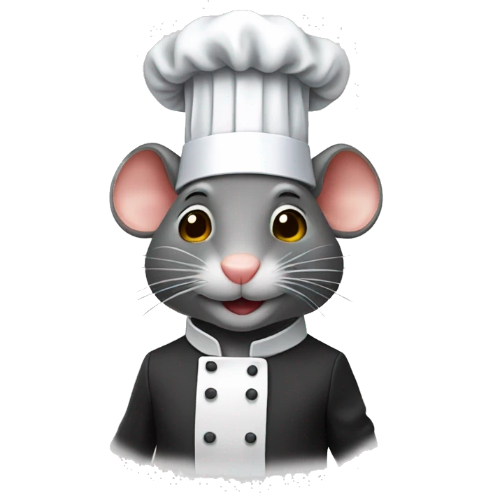 A rat in a chef’s coat and hat emoji