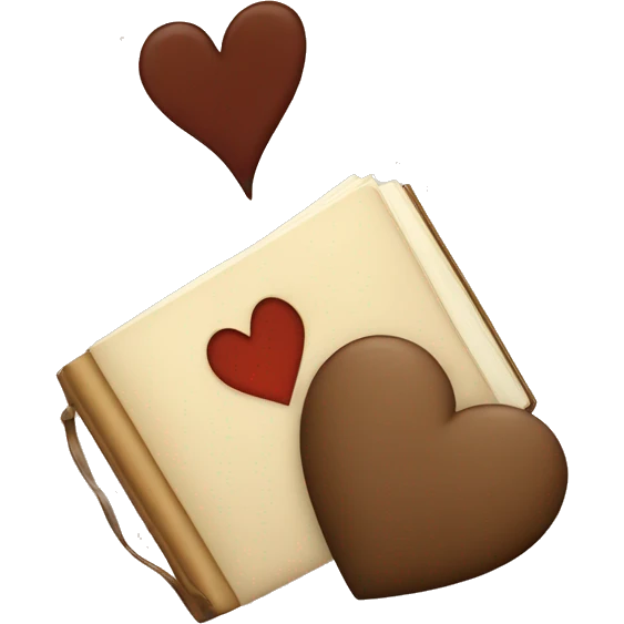 beige books and brown heart emoji