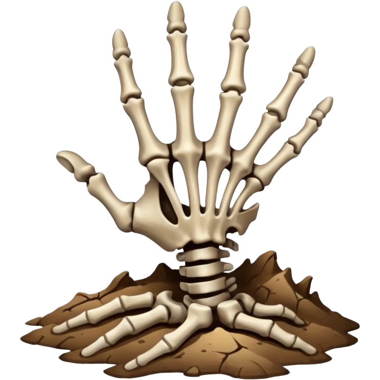 skeleton hand emerging from the ground emoji