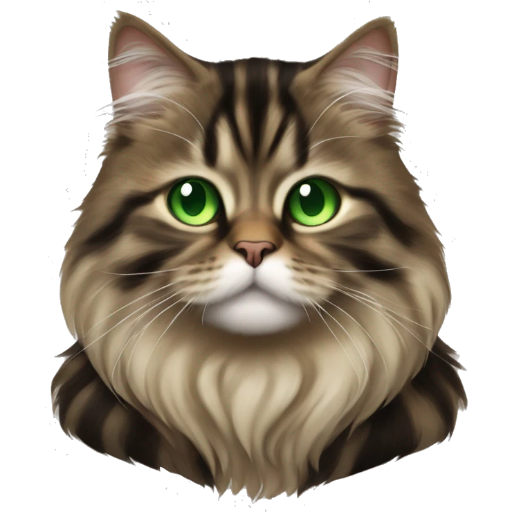 Brown and black striped Siberian cat with green eyes dressed as obi wan kenobi  emoji