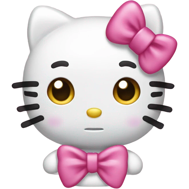 Hello Kitty with pink bows on her head emoji