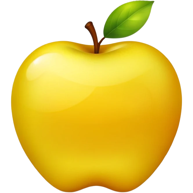 100% apple emoji style in glowing yellow emoji