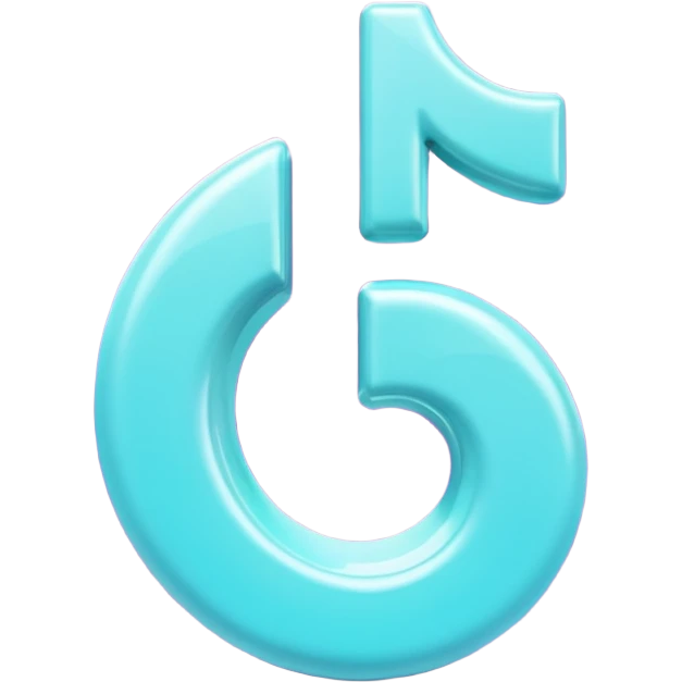 Purple and Cian Symbol of TikTok app emoji