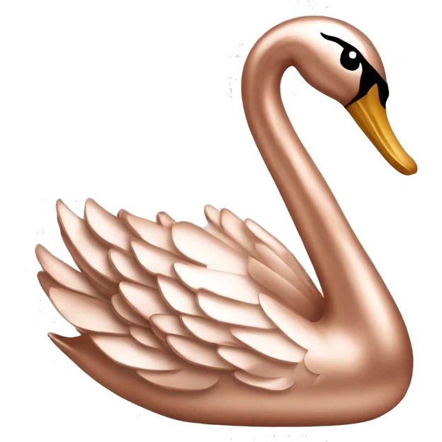 Rose gold swan emoji
