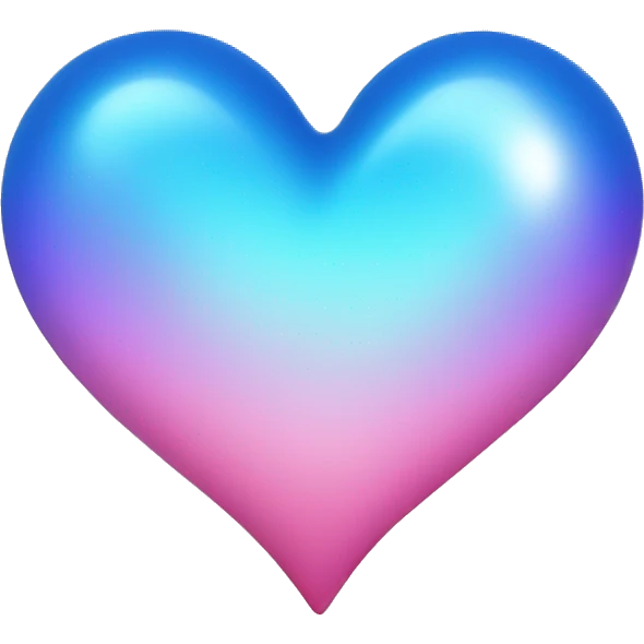 Iridescent Blue and pink heart emoji