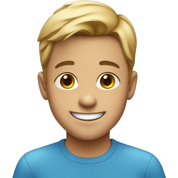 smiling boy in blue shirt emoji