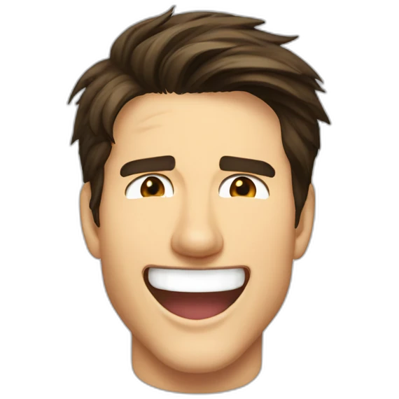 Tom Cruise laughing anime style emoji