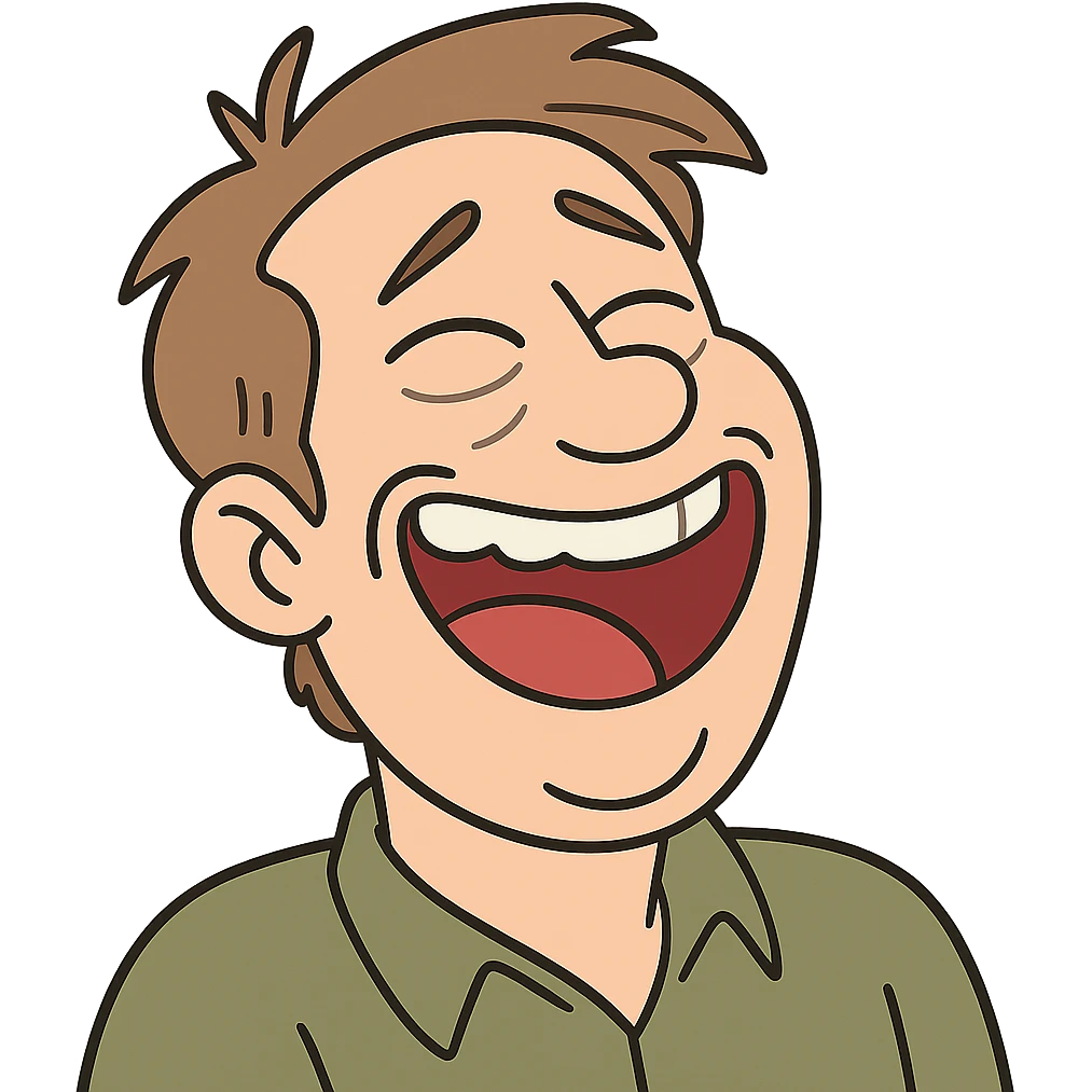 face with exaggerated laughter emoji