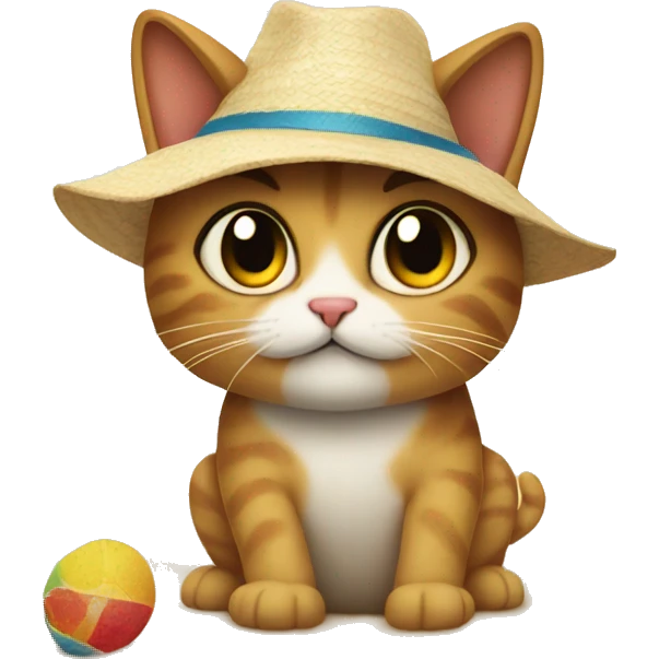 Cat at a beach party emoji