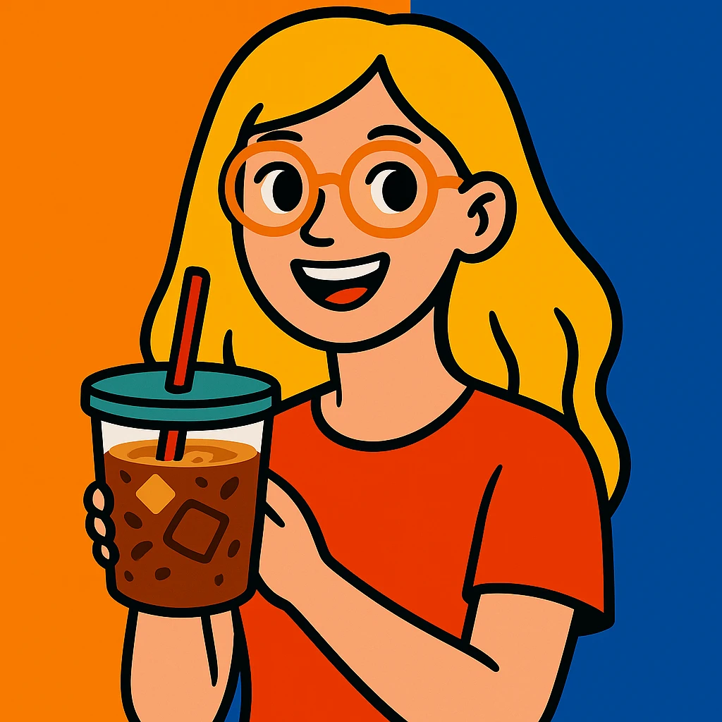 Make her hair longer, keep vibrant toon illustration style. emoji