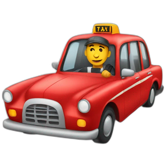 Taxi driver in the red car emoji