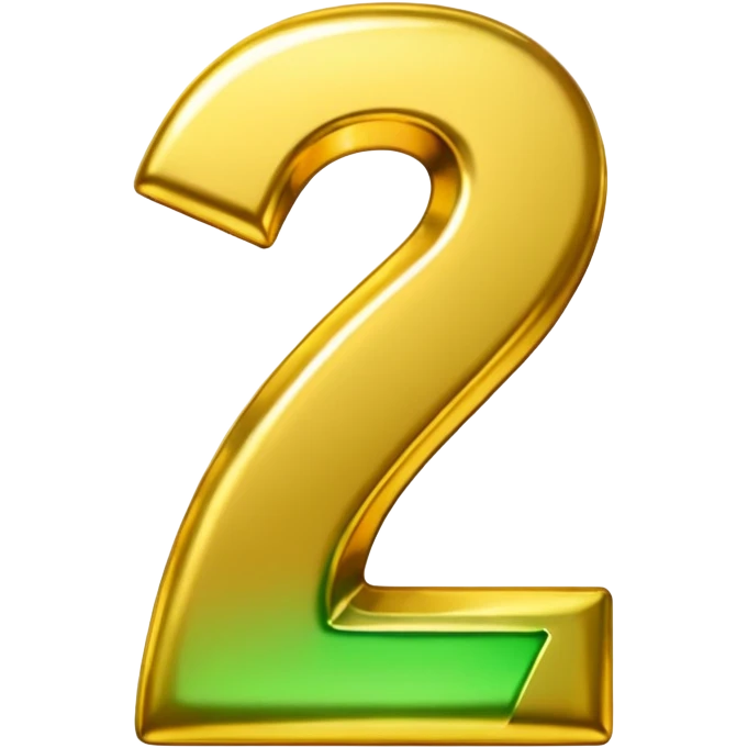 number 7 in golden and green shadows emoji